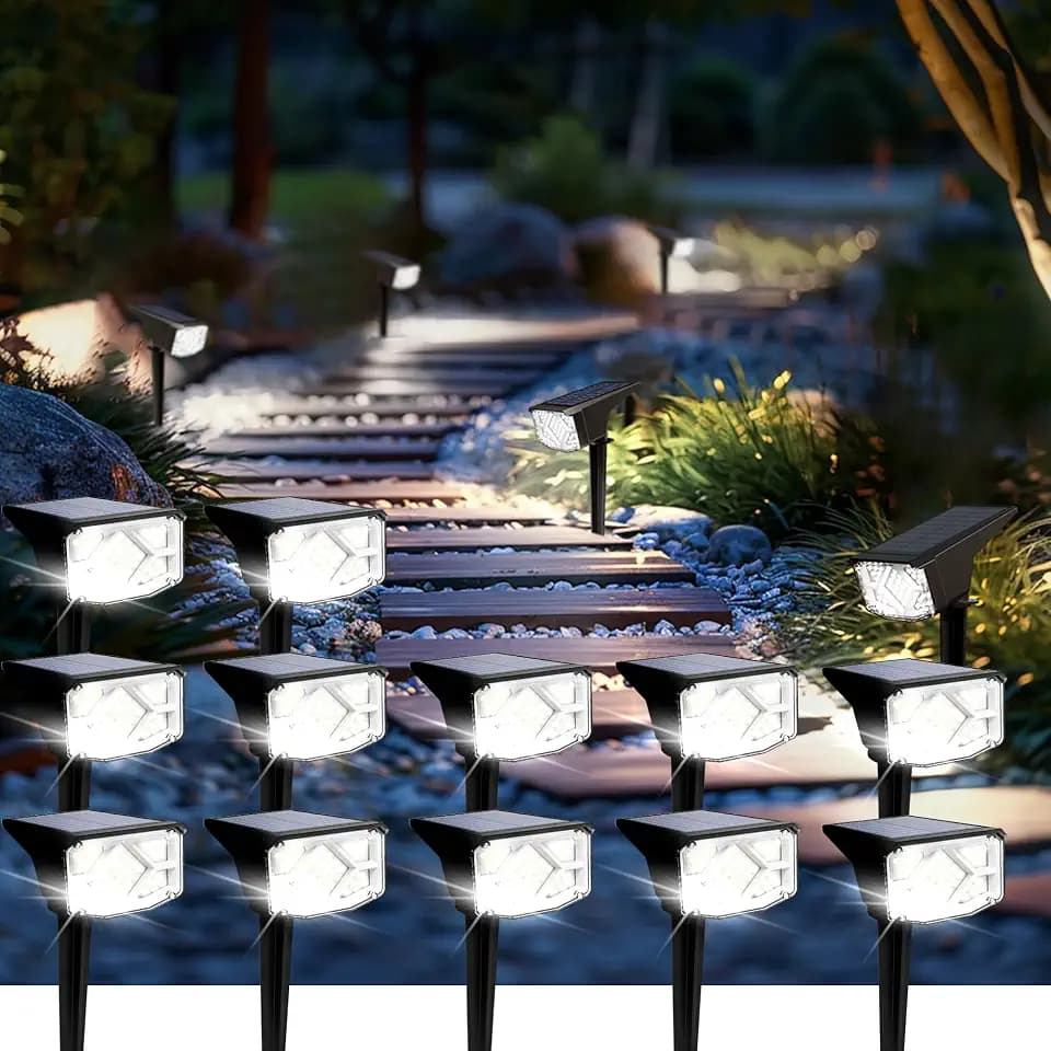 SOLPEX Solar Spot Lights Outdoor Waterproof 12 Pack Cool White