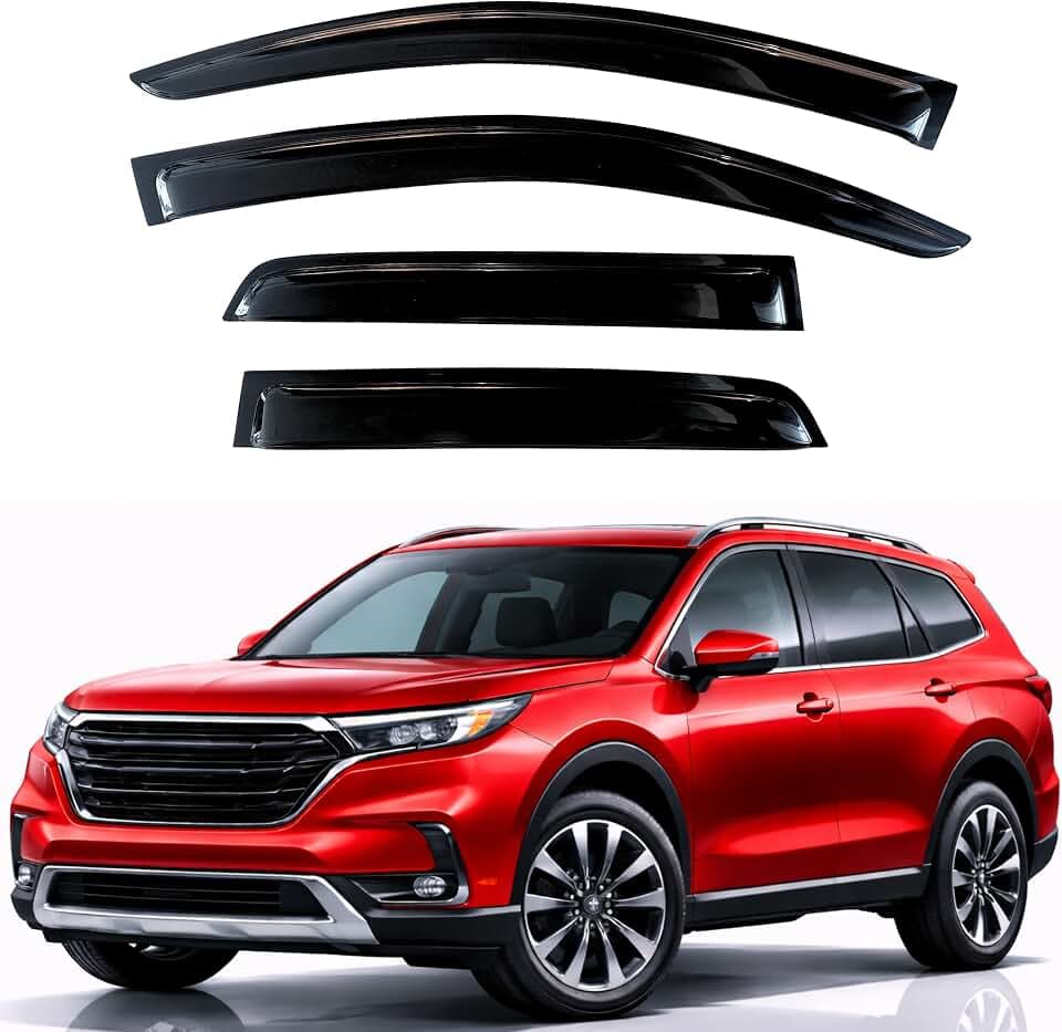 KPY Rain Guards Fit for 2023-2026 Honda Pilot, Out-Channel Window Visors Vent Wind Deflectors 4PC, Car Accessories for 23-26 Pilot