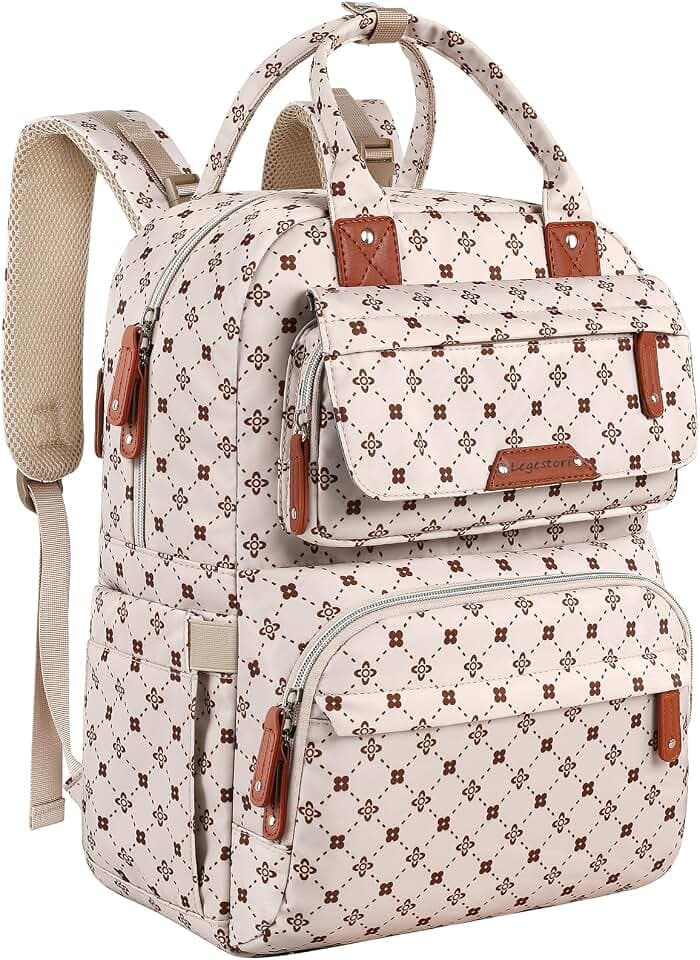 Legestori Baby Diaper Bag Backpack, Baby Bag for Girls Large Capacity with Stylish Flora, Travel Back Pack Multifunction Waterproof, Newborn Baby Registry Shower Gifts, Pink05