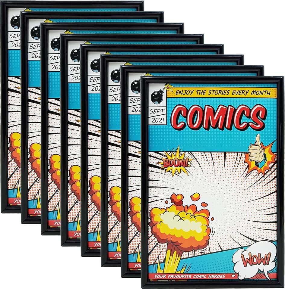Comic Book Frame, Black, 8 Pack, 6 3/4" x10 1/4"