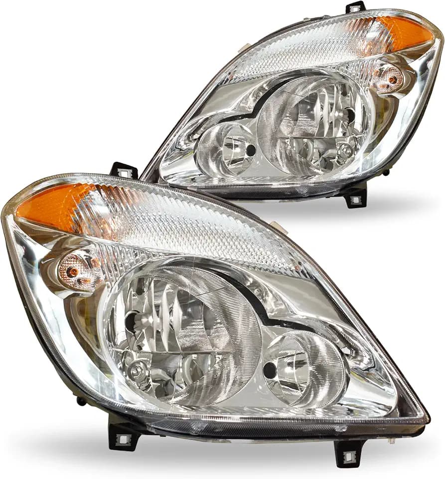 Headlights Compatible with 2006-2013 Benz Sprinter Van Headlight Compatible with 2007-2013 Freightliner Dodge Sprinter Van Halogen Front Head Lights (Front Pair Set)