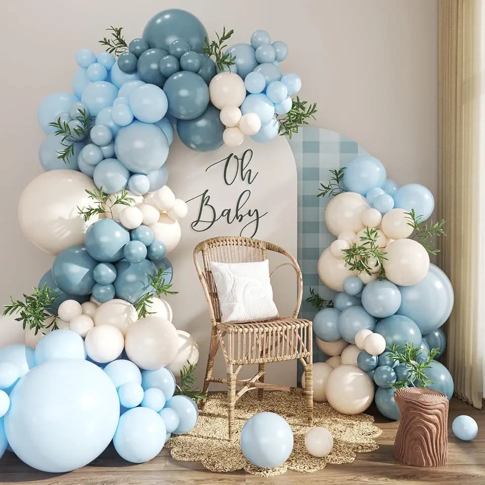 Dusty Blue Balloon Arch Kit for Baby Shower Birthday Party Decorations