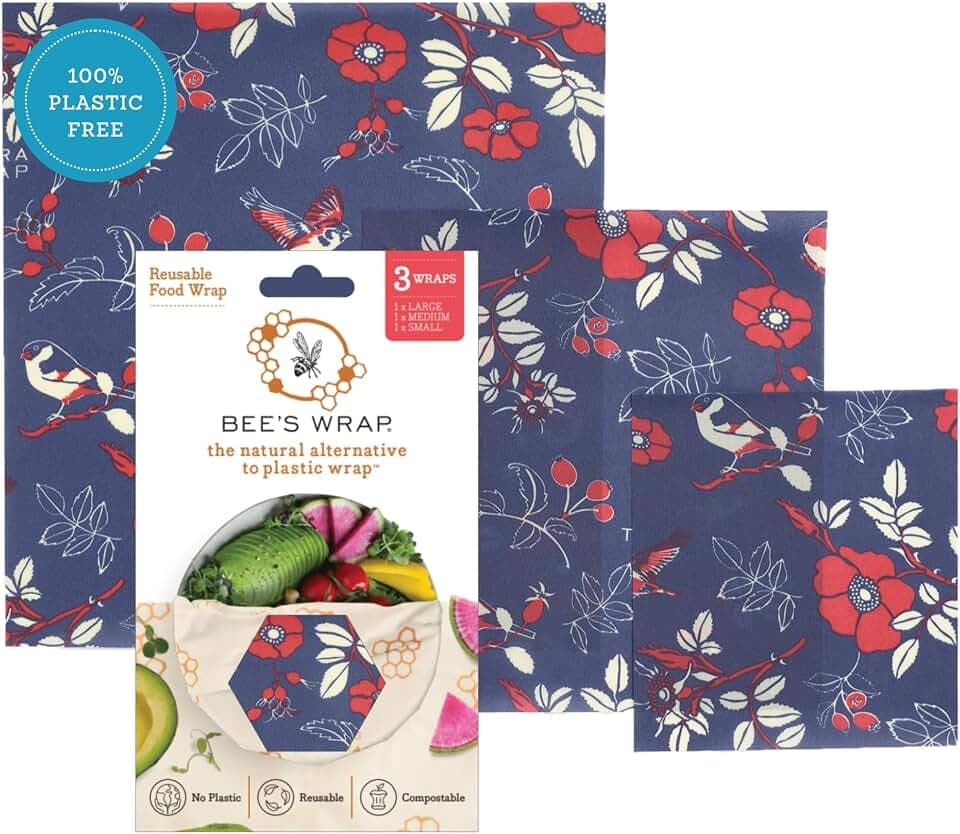 Bee's Wrap Beeswax Food Wraps, 3 Pack Assorted - Botanical