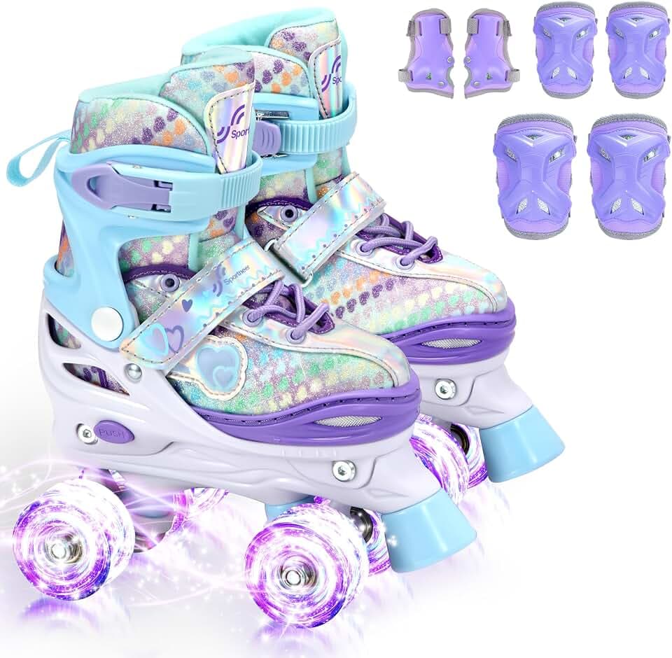 Rollschuhe Kinder Mädchen EU 23-36 Roller Skates 4 Größenverstellbar