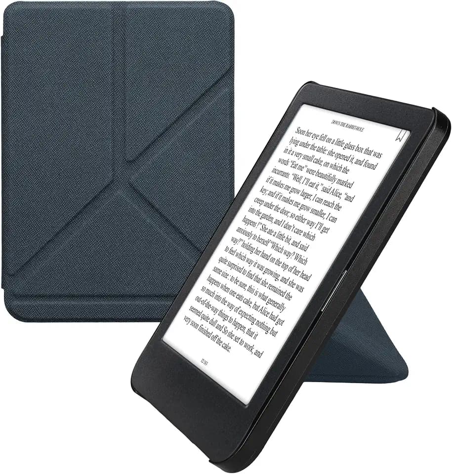 kwmobile Cover for Kobo Clara BW/Colour Case - Slim PU Leather eReader Cover with Stand and auto Sleep funktion - Dark Blue