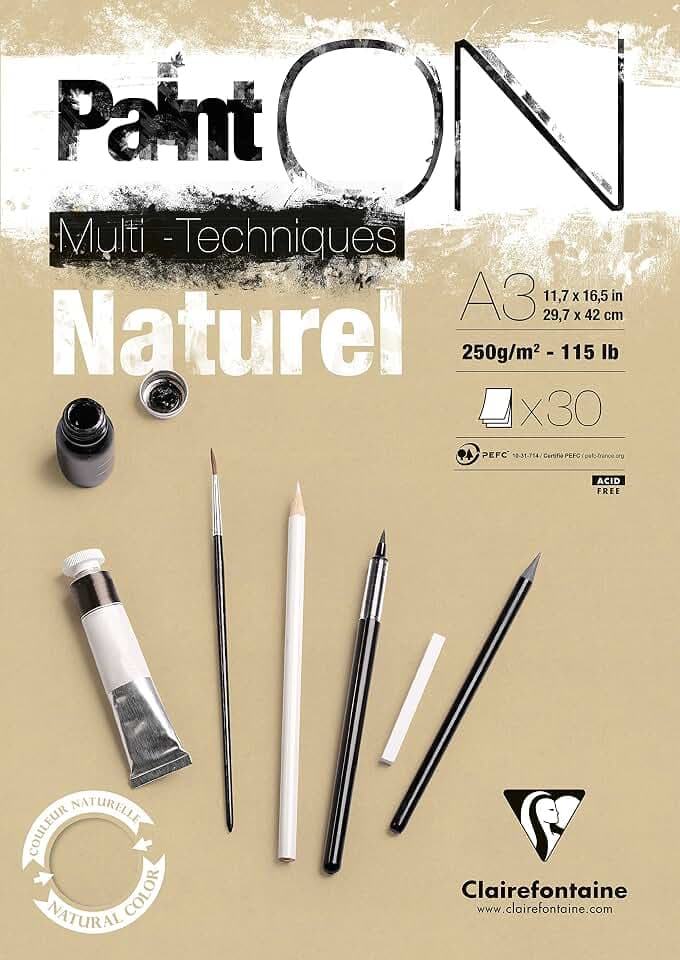 Clairefontaine Zeichenblock DIN A3 30 Blatt 250g/m² raues Papier sand