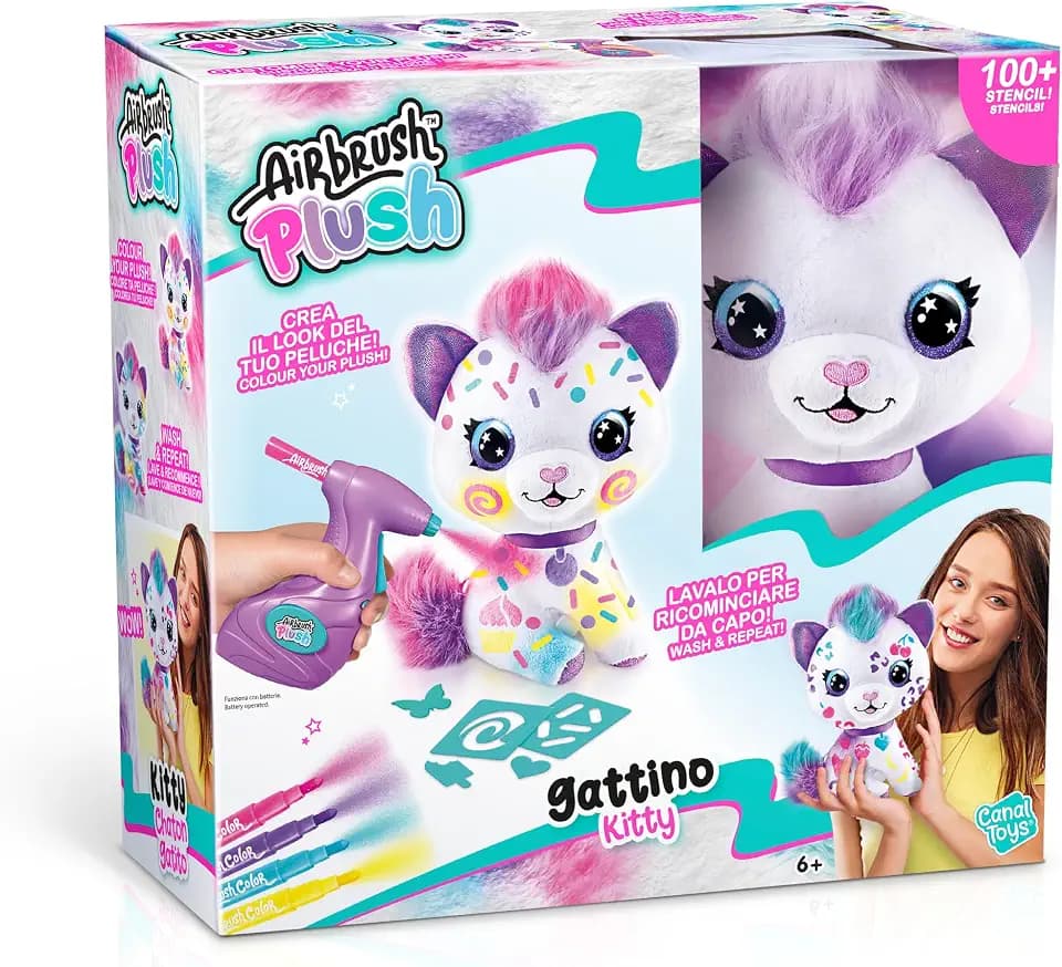 Rocco Giocattoli - Airbrush - Plüsch-Kätzchen im Dunkeln zum Ausmalen