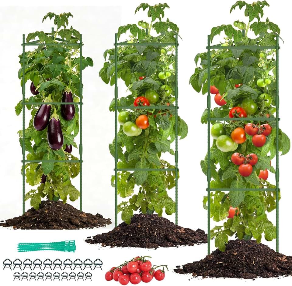 Tomaten Rankhilfe für den Garten, 3 Stück Tomatenkäfig für Kletterpflanzen