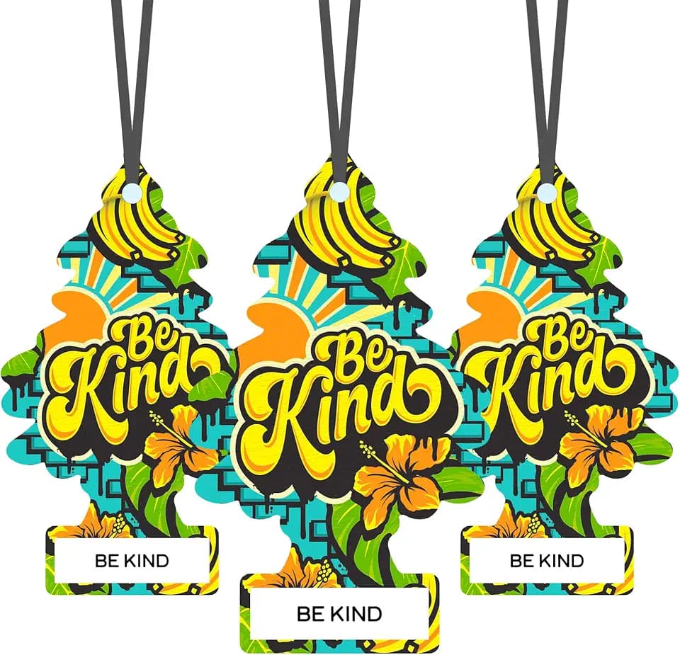 LITTLE TREES Car Air Freshener Hanging Tree Provides Long Lasting Scent for Auto & Home, Be Kind