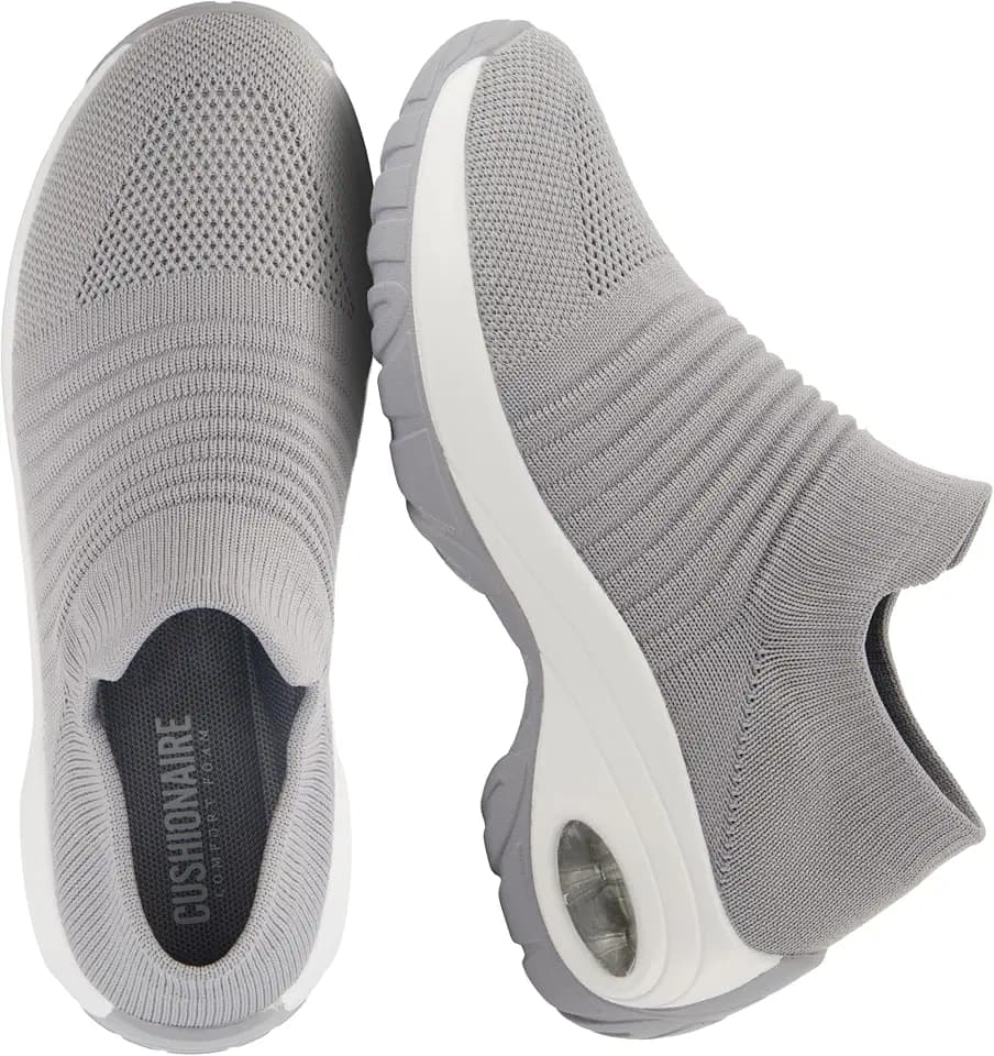 CUSHIONAIRE Breeze Easy Slip On Womens Sneakers - Casual Everyday Walking Shoes for Women with Breathable Mesh and Comfort
