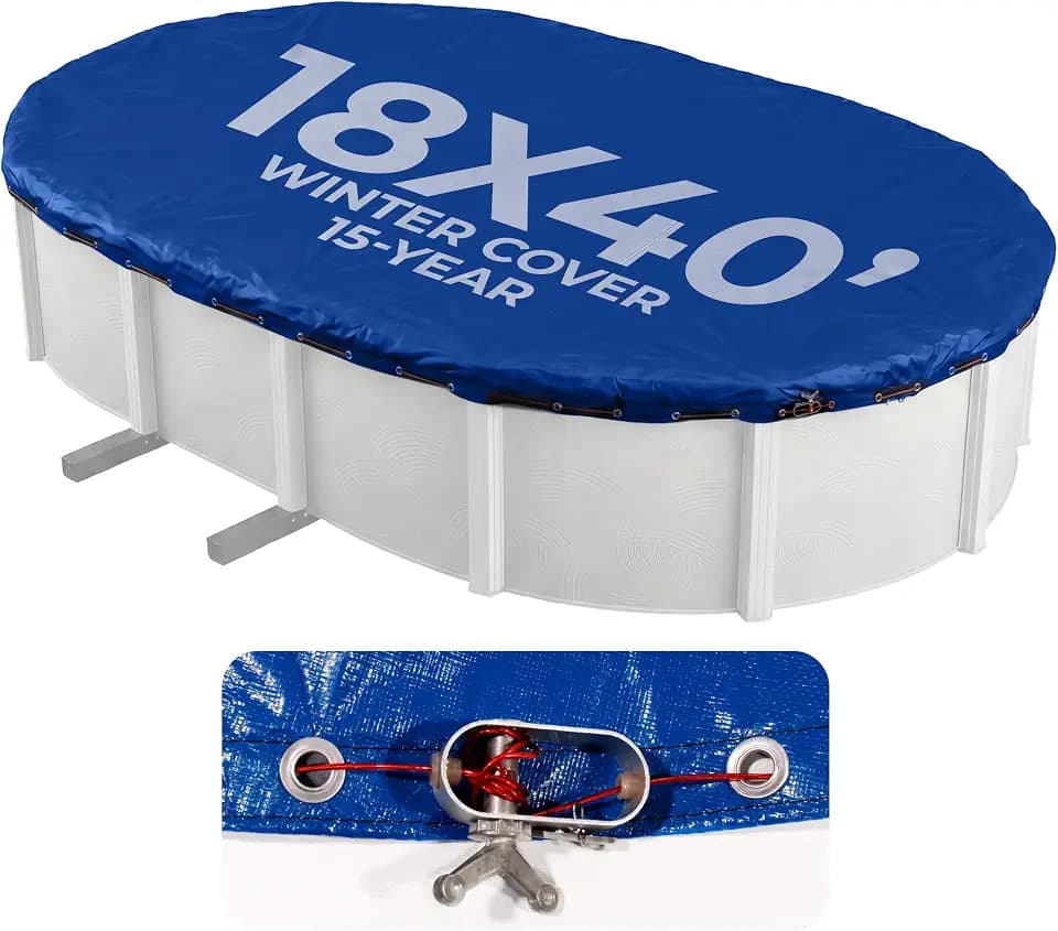 Blue Wave Arctic Armor 18x40-ft Oval Above Ground Pool Winter Cover, Blue