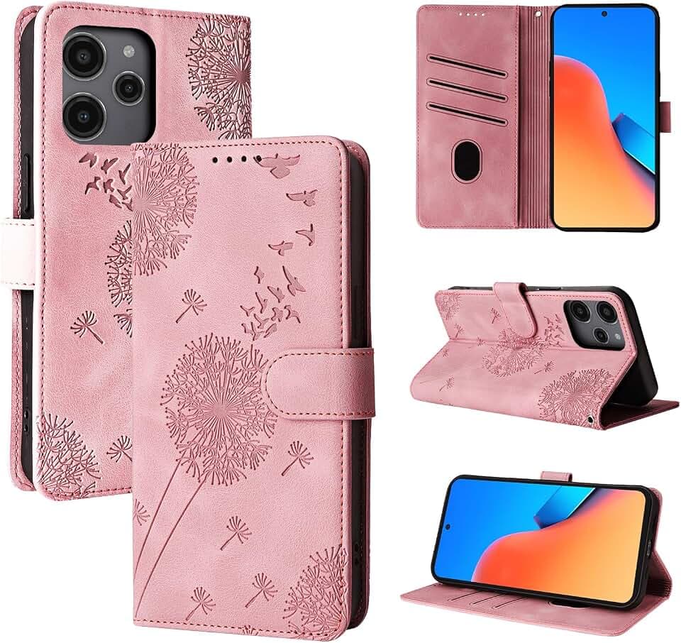 Handyhülle für Xiaomi Redmi 12 4G Löwenzahn Roségold