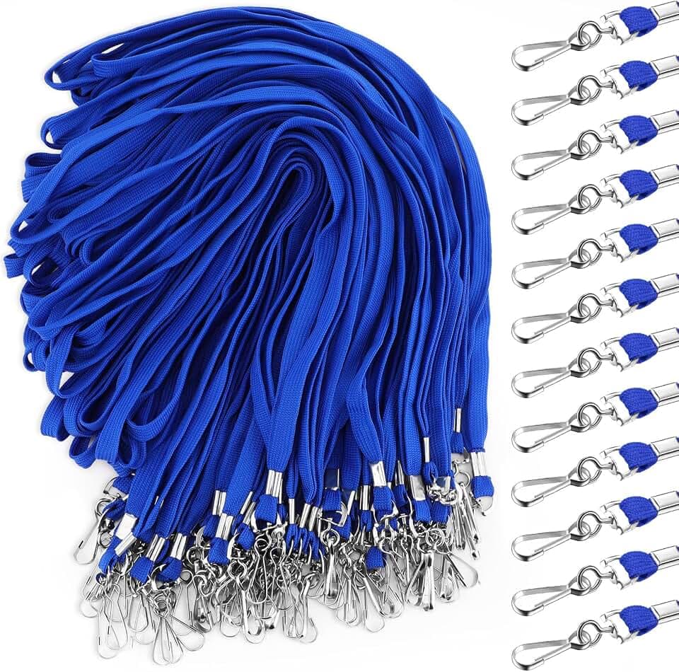 Geyoga 200 Pcs Lanyards Bulk for ID Badge Neck Straps with Clip