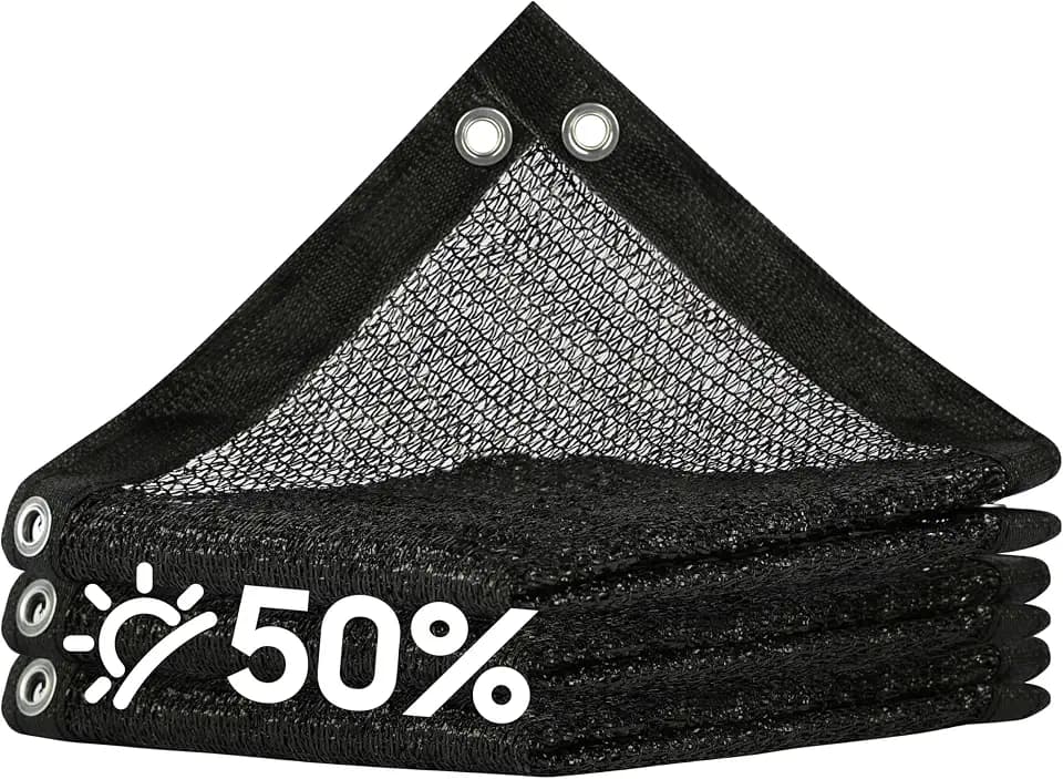 Royal Shade 50% Black Shade Cloth 16' x 16' HDPE Mesh Cover for Greenhouse