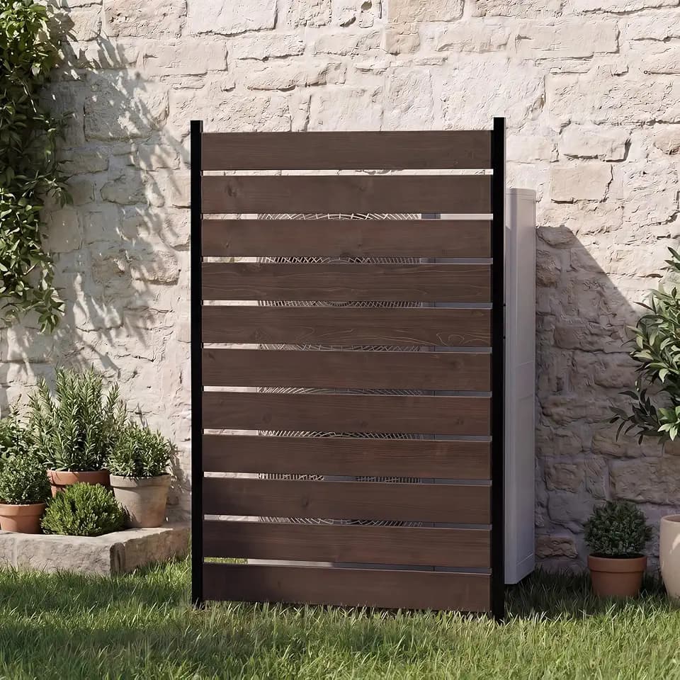 Outdoor Privacy Screen,Trash Can and Air Conditioner Fence (Dark Brown)