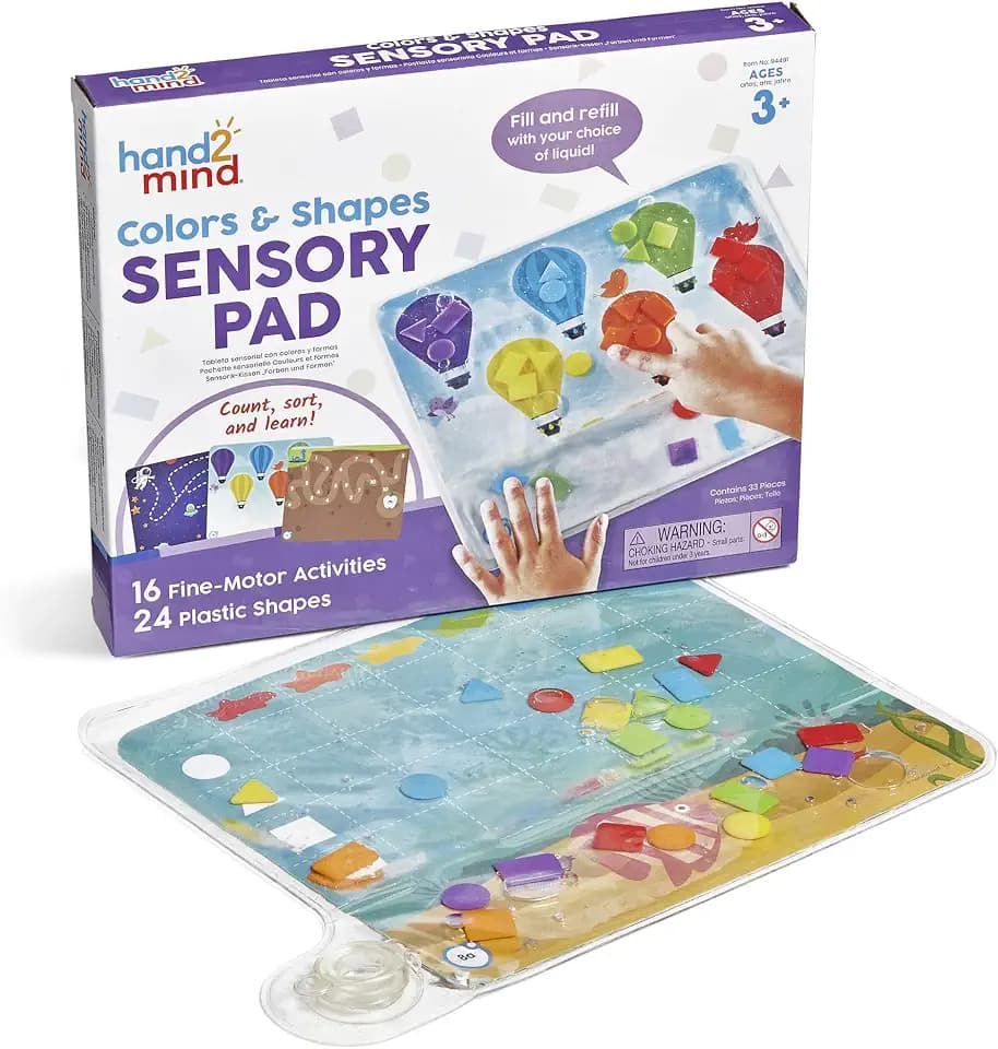 hand2mind Colors & Shapes Sensory Pad, 16 Activities, 24 Shapes, Ages 3+
