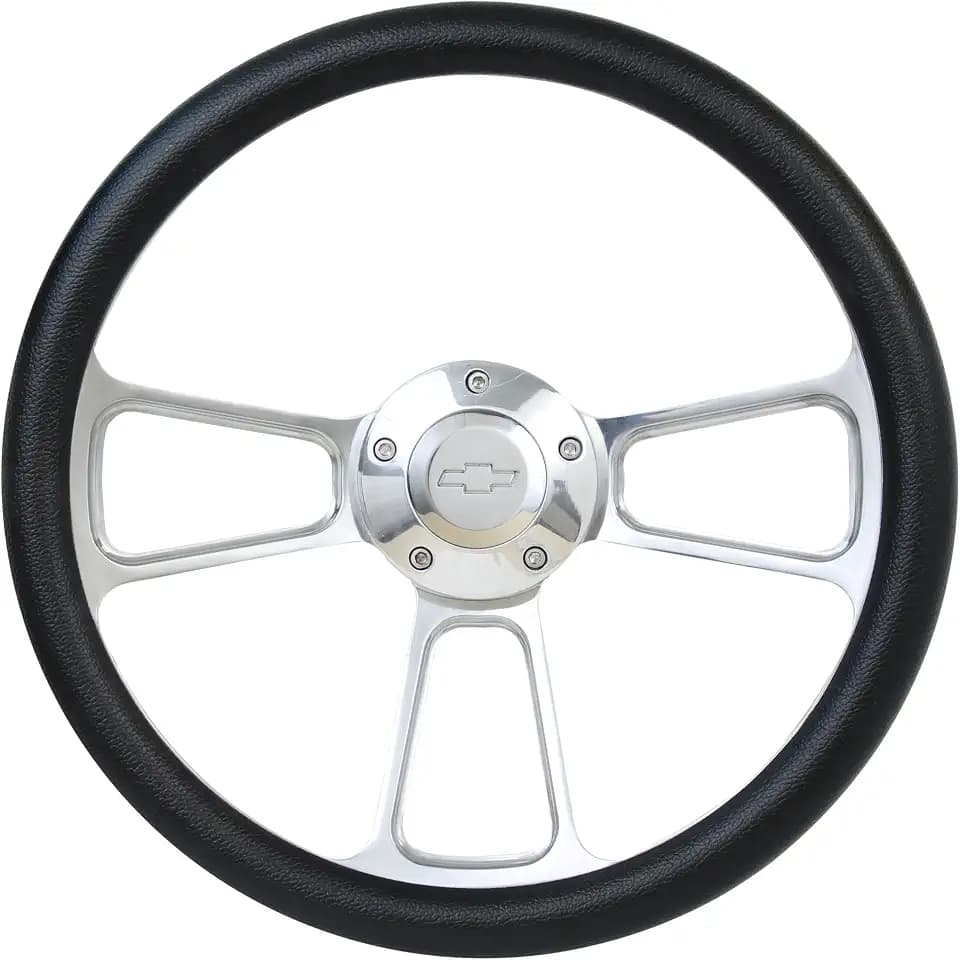 Forever Sharp 14" Billet and Black Vinyl Wheel with Chevy Horn