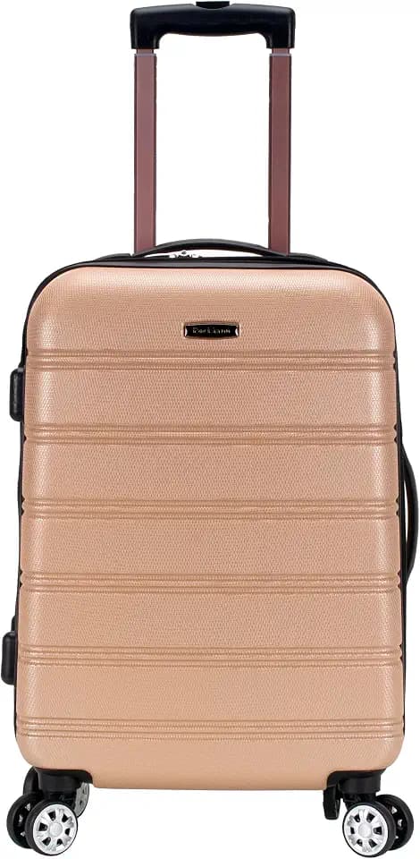 Rockland Melbourne Hardside Expandable Spinner Wheel Luggage, Carry-On 20", Champagne