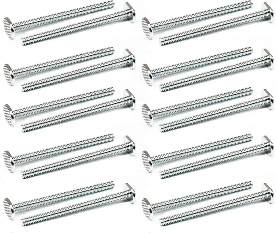 POWERTEC 1/4"-20 T Track Bolts 20 Pack for T Track, 3-1/2 Inch Long T Slot Bolts for Universal T Track, T Track Accessories for Woodworking Jigs and Fixtures (QTB1006)