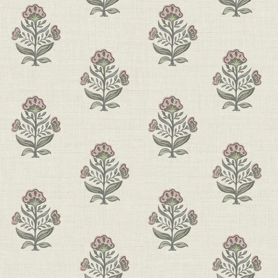 Heroad Pink Floral Wallpaper Cottage Peel and Stick Wallpaper Faux Linen Texture Contact Paper for Cabinets Removable Self-Adhesive Wall Paper for Bedroom Kitchen Renter Friendly Vinyl 17.3''x78.7''