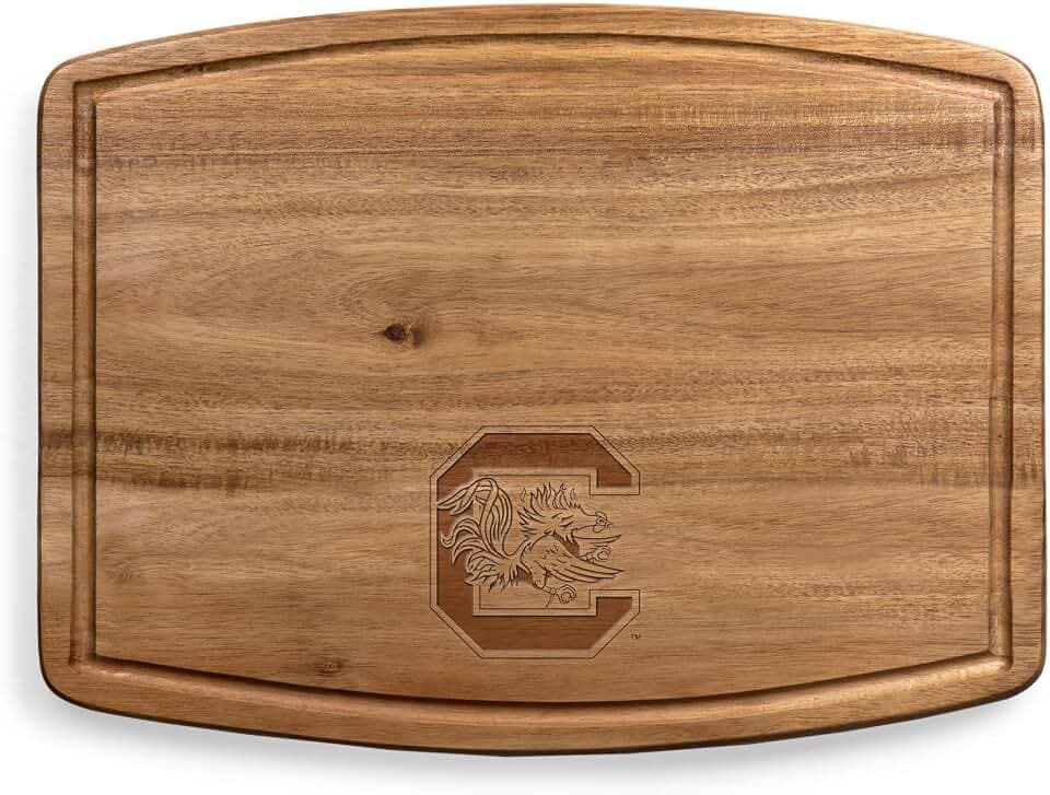PICNIC TIME NCAA Ovale Acacia Cutting Board, Charcuterie Board Set with Juice Groove for SpillS, Wood Serving Platte, (Acacia Wood)