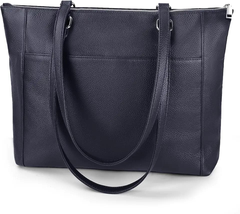 befen Vintage Genuine Leather Work Tote Bag for Women, Tote Bag with Zipper