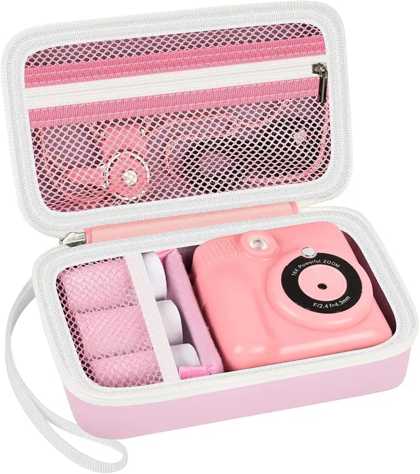 Kids Instant Print Camera Travel Case for Girl Boy with Wrist Strap