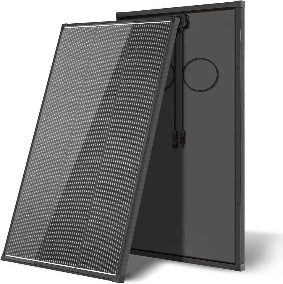 200 Watt Solar Panel,18BB N-Type A+ Monocrystalline Cell 25% High Efficiency 12V IP68 Waterproof Solar Panel for Rooftop, RV, Farm, Trailer, Marine, Home Off-Grid System (Black 200W)