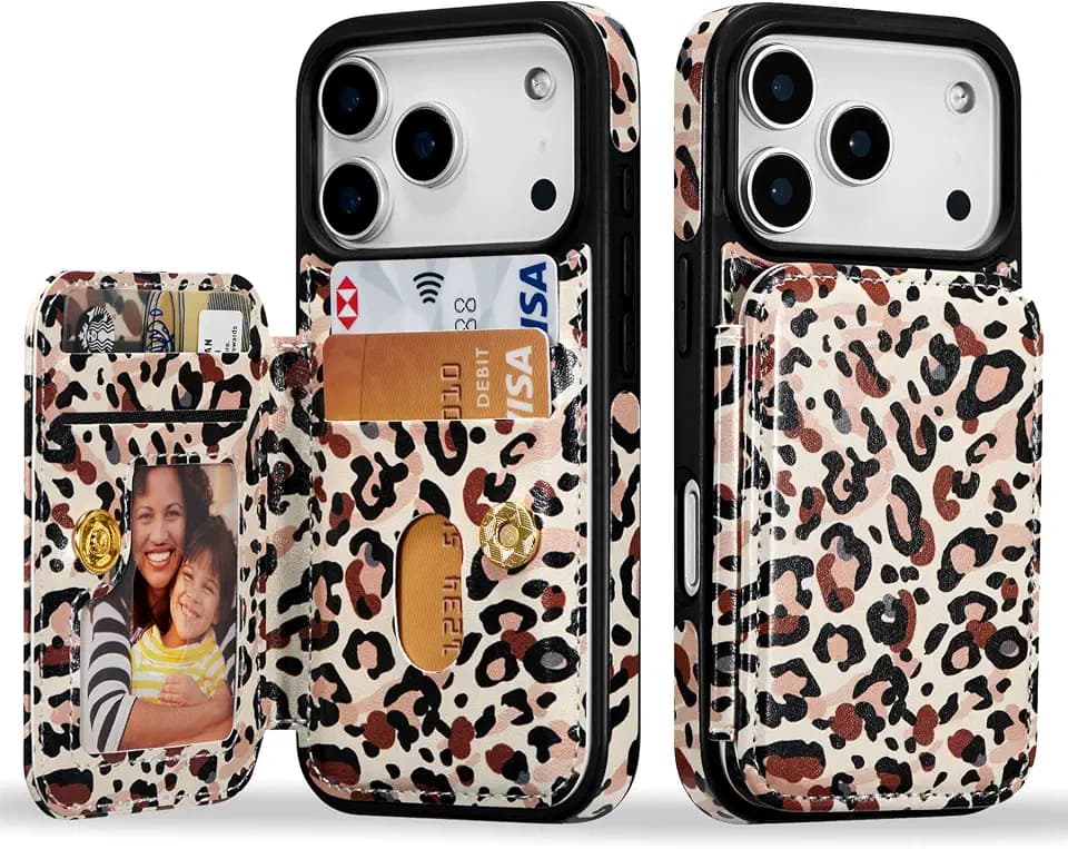 ZCDAYE Wallet Case with Card Holder for iPhone 17 Pro Max, Leopard Print