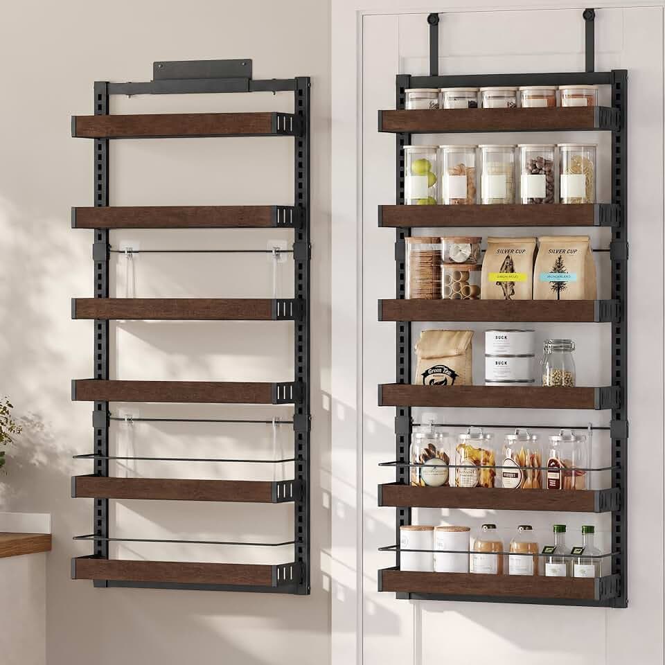 SONGMICS 6-Tier Over the Door Pantry Organizer, Adjustable Spice Rack