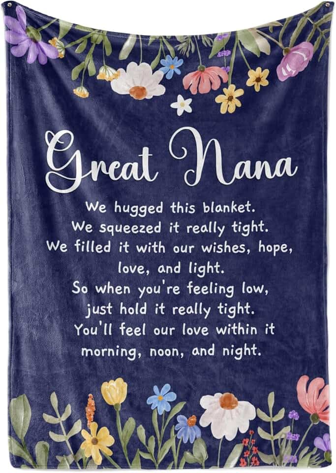 InnoBeta Great Nana Gifts, Great Grandma Flannel Blankets, Great-Nana Present for Birthday, Mother's Day - 50" x 65"