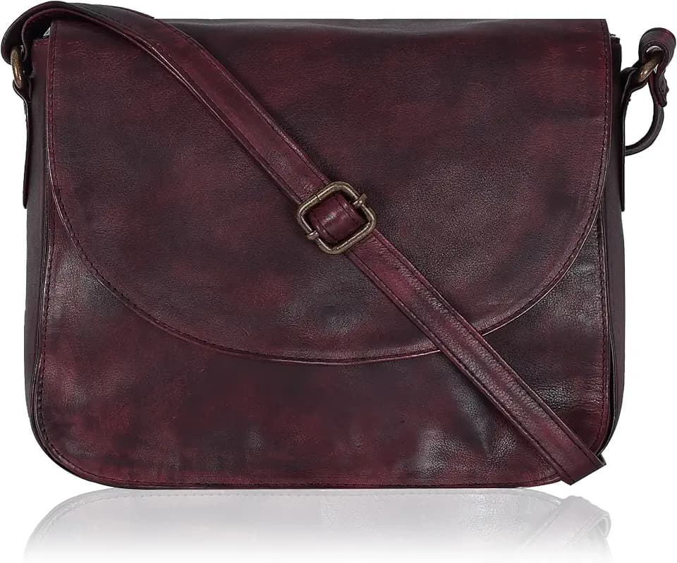 Ozora Genuine Leather Crossbody Bag for Women, Adjustable Strap