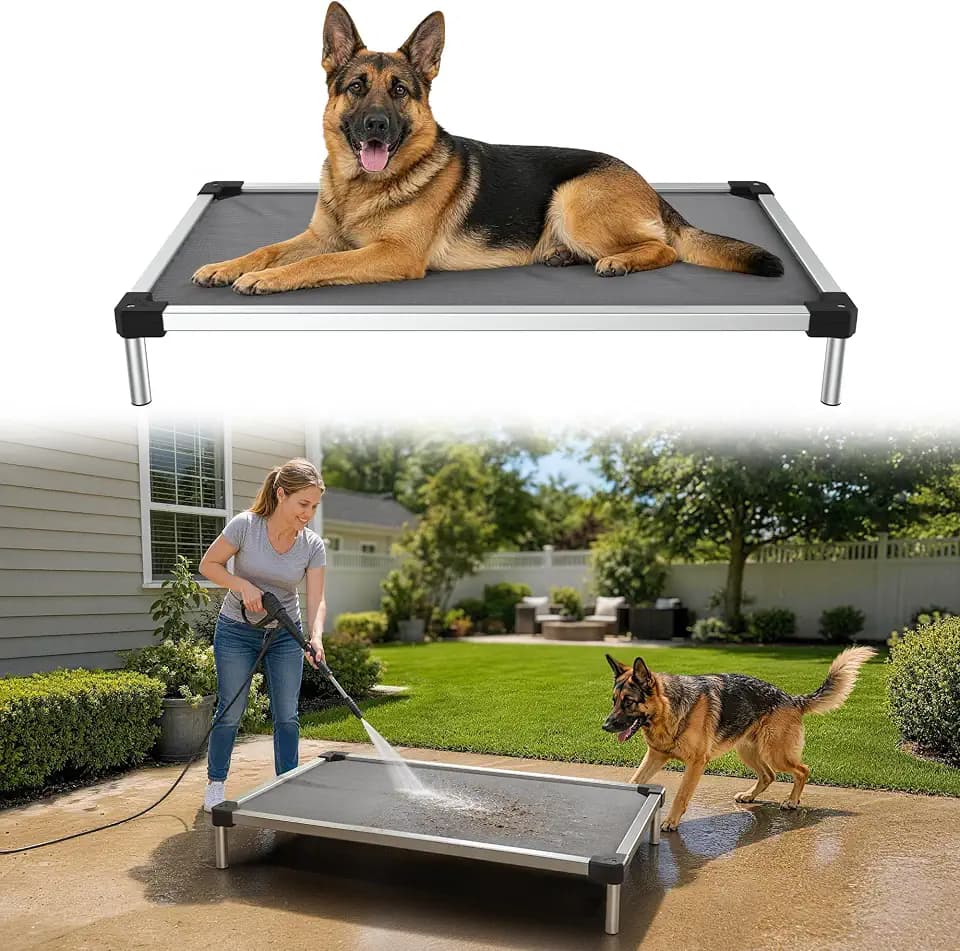 FXW TitanNest Padded Chew-Proof Elevated Dog Bed for Large Dogs