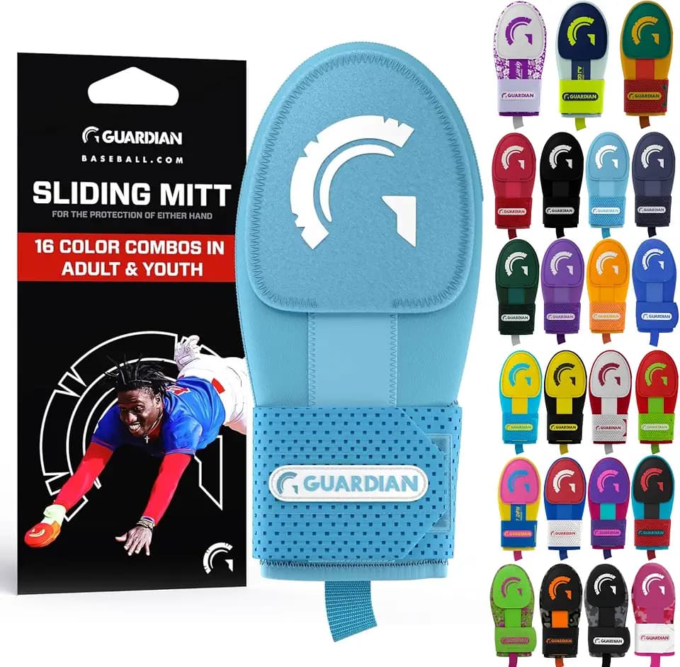 Guardian Baseball Sliding Mitt - Youth and Adult Sizes - Sliding Glove for Baseball - Elastic Compression Strap