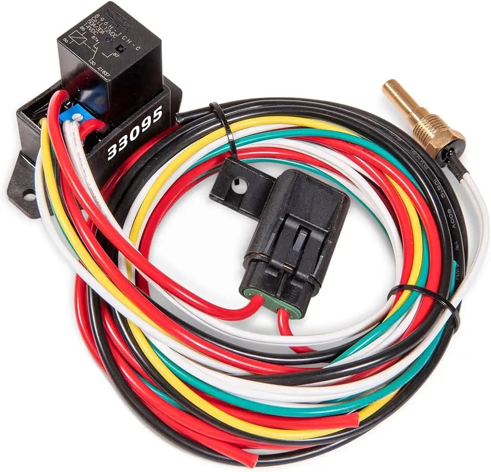 Flex-A-Lite Compact Adjustable Electric Fan Controller and Relay Kit with Thread-in Temperature Probe, Fan Controller (33095), Car Parts, Black