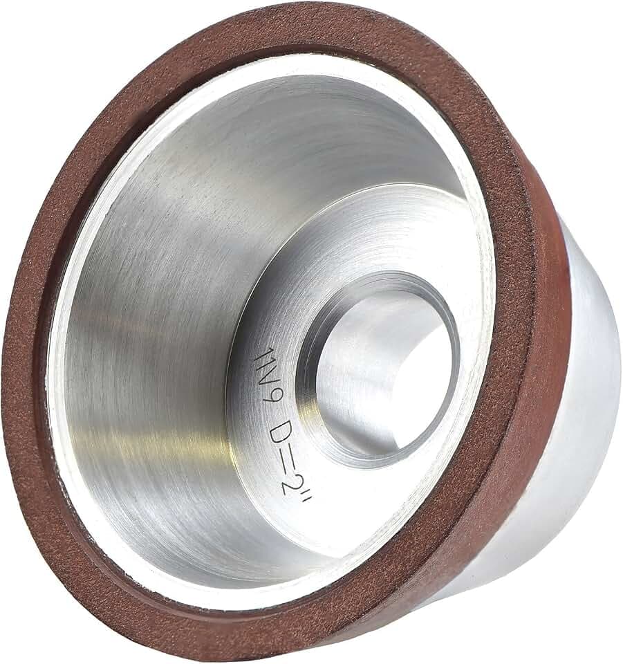 MaxTool 2" 11V9 Flaring Cup Diamond Wheel; Bore 0.5" Thick 1" Grit150 Resin Bond Abrasive/CNC Grind Machine Wheels for grinding carbide tools