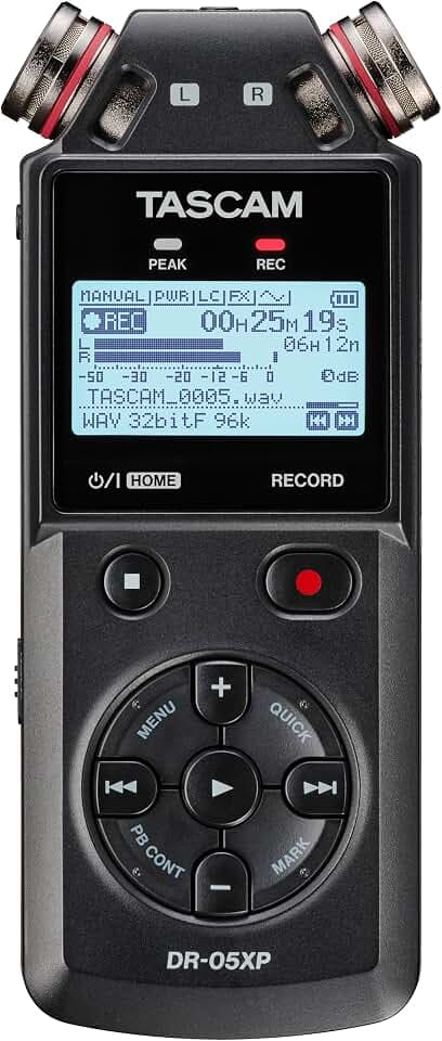 Tascam DR-05XP - Portabler 2 Kanal Recorder mit 32-Bit-Float-Auflösung und USB Audio Interface