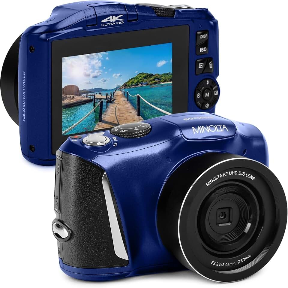Minolta MND55 64MP 4K Ultra HD Wi-Fi Digital Camera - Blue