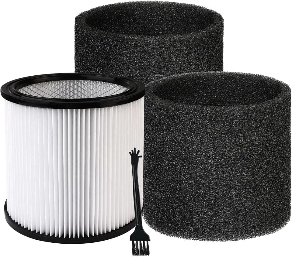 Shop-Vac 3PC Filters, 90304 Cartridge Filter and 2-Pack 90585 Foam Sleeve