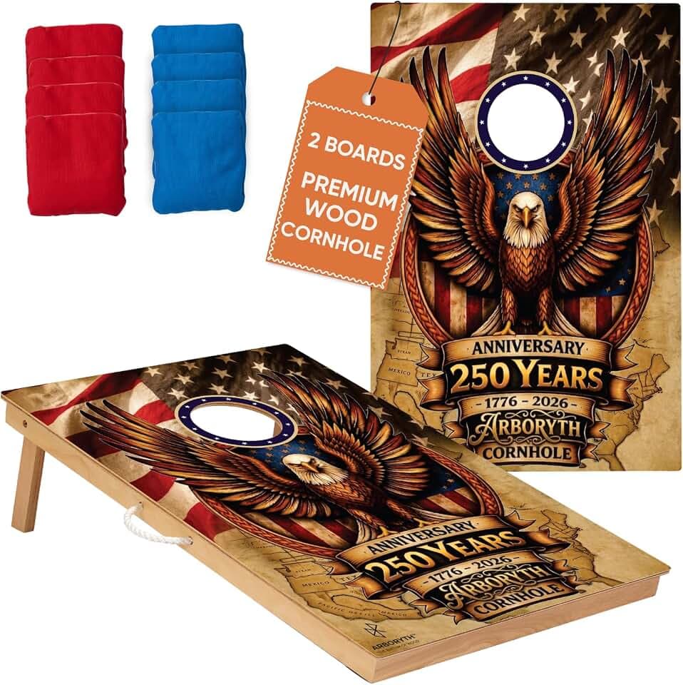 Regulation Cornhole Board Set - Dare to Play at 4x2 ft or 3x2 ft