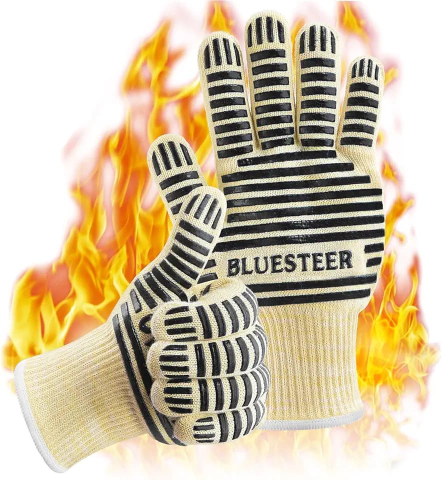 Heat Resistant Oven Gloves with Fingers, Heat Proof Gloves Oven Mitts