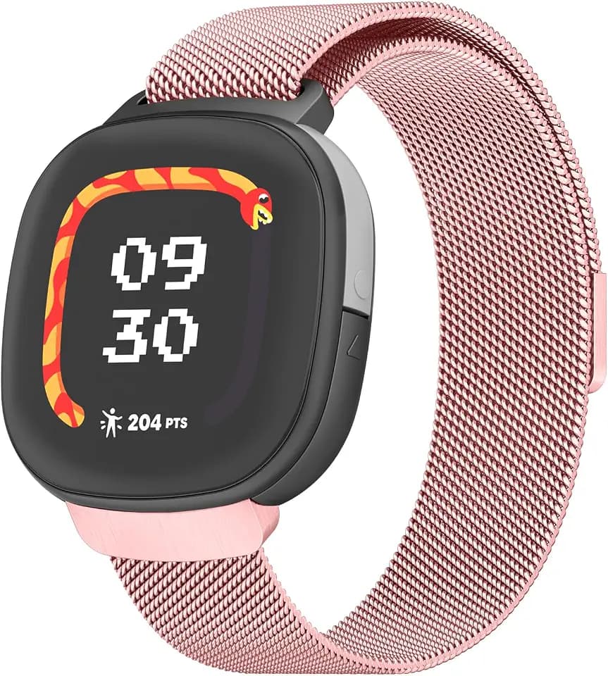 Metal Bands Compatible with Google Fitbit Ace LTE, Stainless Steel Mesh Breathable Wristband Strap with Adjustable Magnet Lock