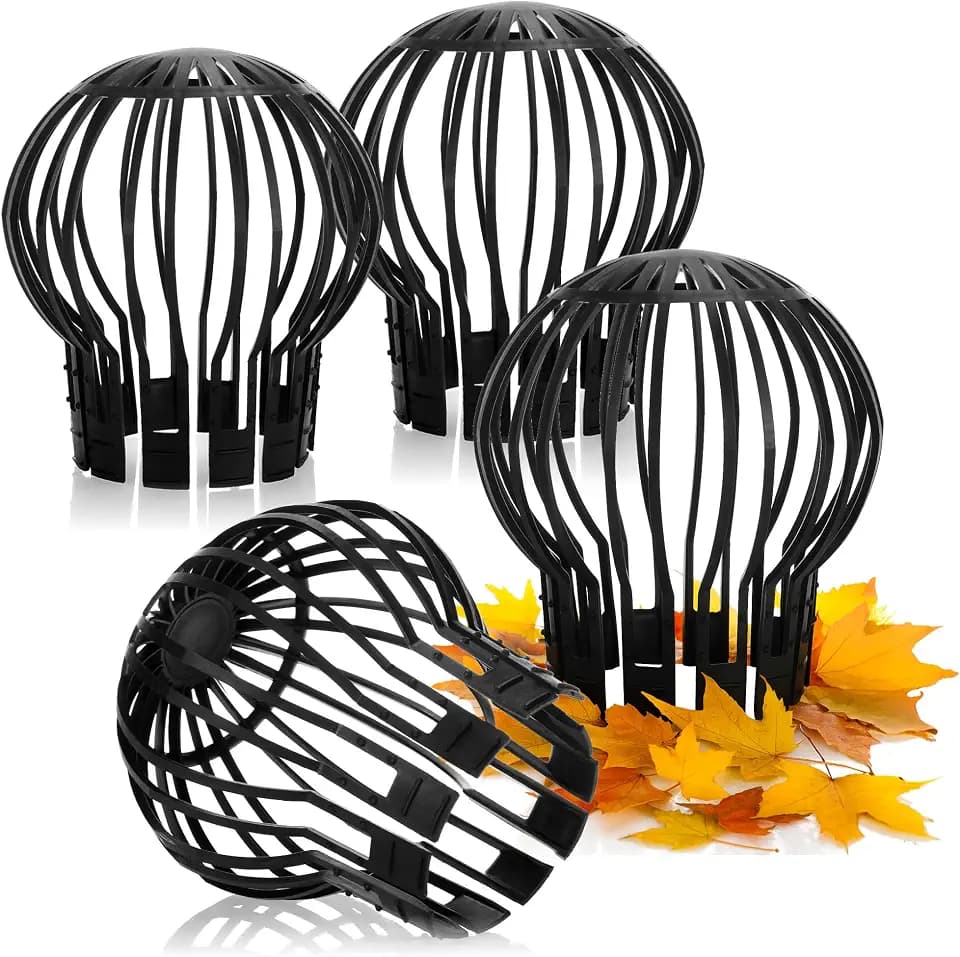 com-four® 4X Laubschutz für Fallrohre von 5 bis 11 cm Ø - Blättersieb