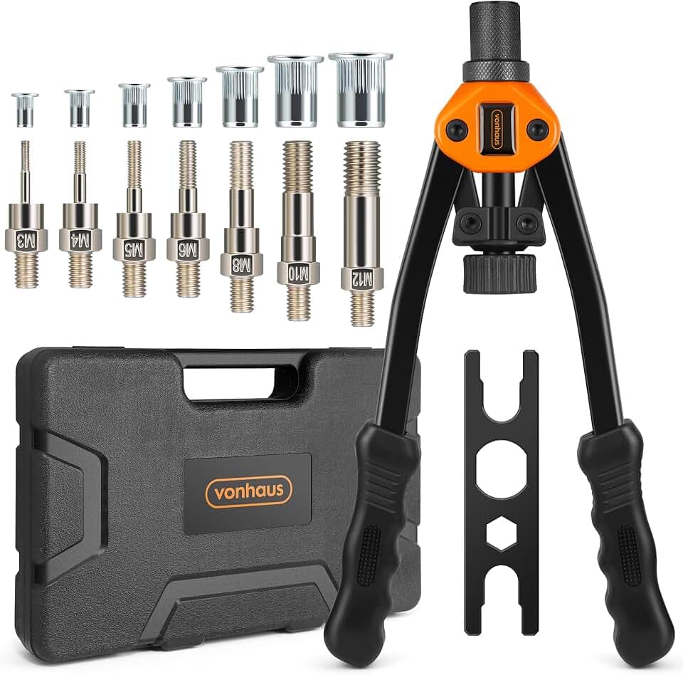 VonHaus Nietmutterzange Set, 30cm Hand Nietwerkzeug, inkl. 150 Nietmuttern
