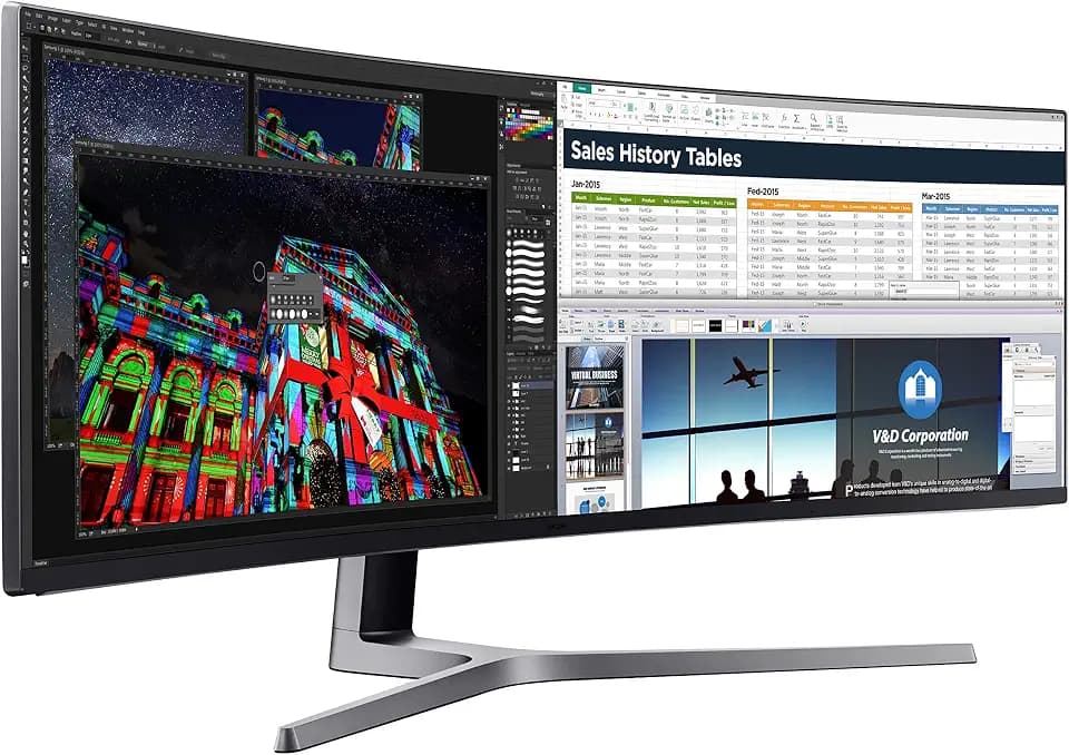 SAMSUNG 49-Inch CHG90 144Hz Curved Gaming Monitor (LC49HG90DMNXZA) – Super Ultrawide Screen QLED Computer Monitor, 3840 x 1080p Resolution, 1ms Response, FreeSync 2 with HDR,Black