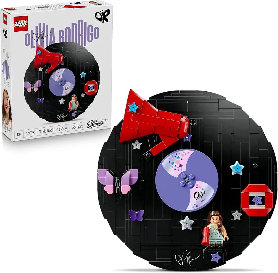LEGO Editions Olivia Rodrigos Schallplatte - Spielzeug Schallplatte, Minifigur & Zubehör - Zimmer, Wand oder Regal Deko - Musik Geschenk für Mädchen und Jungen ab 10 Jahren & Teenager Fans - 43028