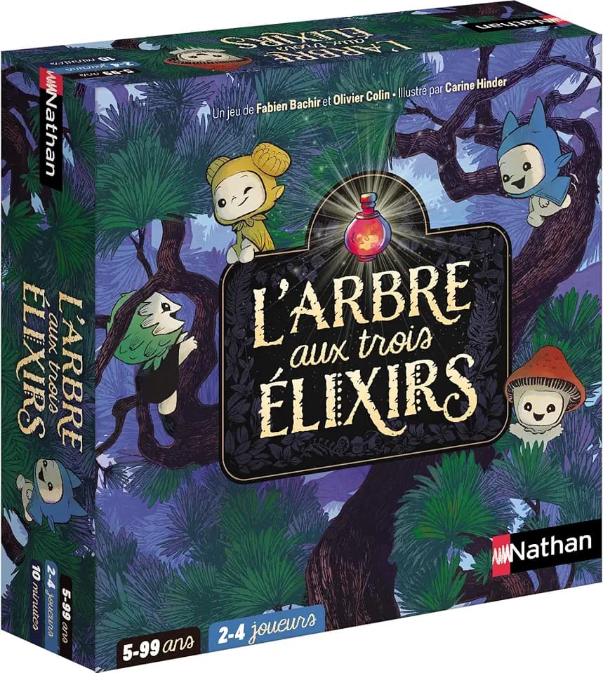 Nathan Der Baum der DREI Elixiere – Gesellschaftsspiel für Kinder – Magisches Universum und 3D-Magnetplatte – Stop oder Encore – ab 5 Jahren – 2 bis 4 Spieler