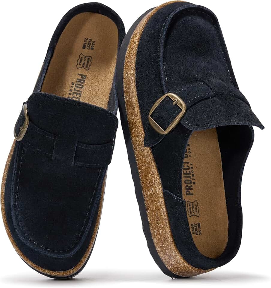 100% Genuine Leather Moccasin Style Clogs for Women - Fall Shoes for Women