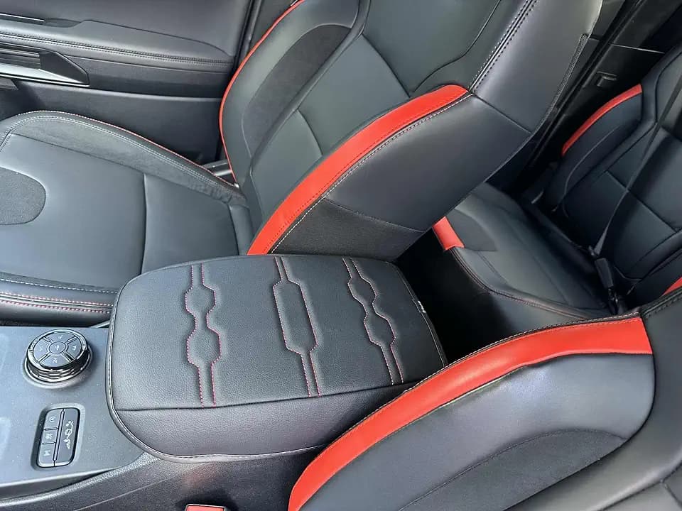 Muslogy Armrest Cover for Ford Ranger 2024-2026, Regular Thick, Orange Trim