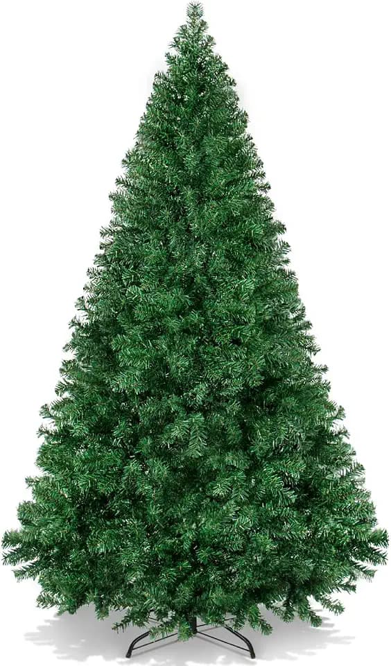 Asinse 210cm Künstlicher Weihnachtsbaum, Tannenbaum mit Metallständer, Christbaum mit 1000 PVC Nadeln, Kunstbaum Weihnachten ideal für Zuhause, Büro, Geschäfte und Hotels, Grün
